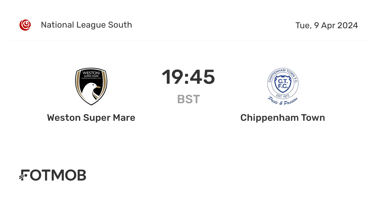 Weston Super Mare vs Chippenham Town live score, predicted lineups