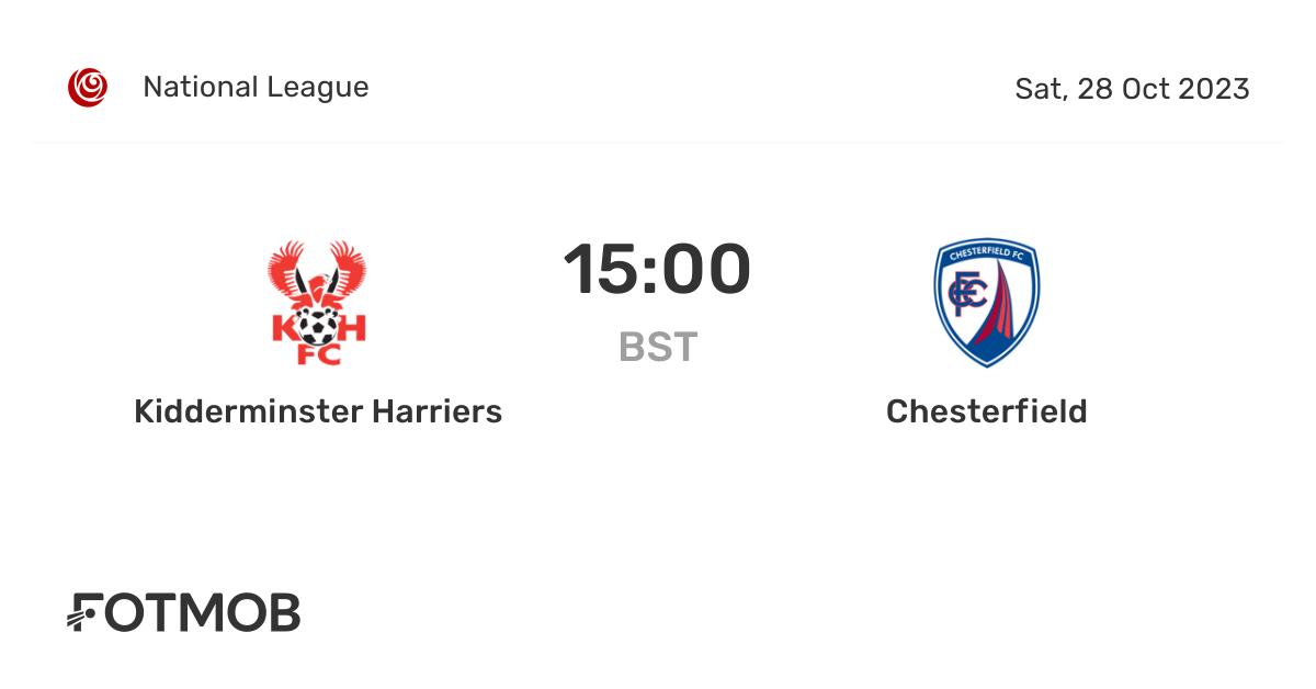 Kidderminster Harriers vs Chesterfield live score, predicted lineups