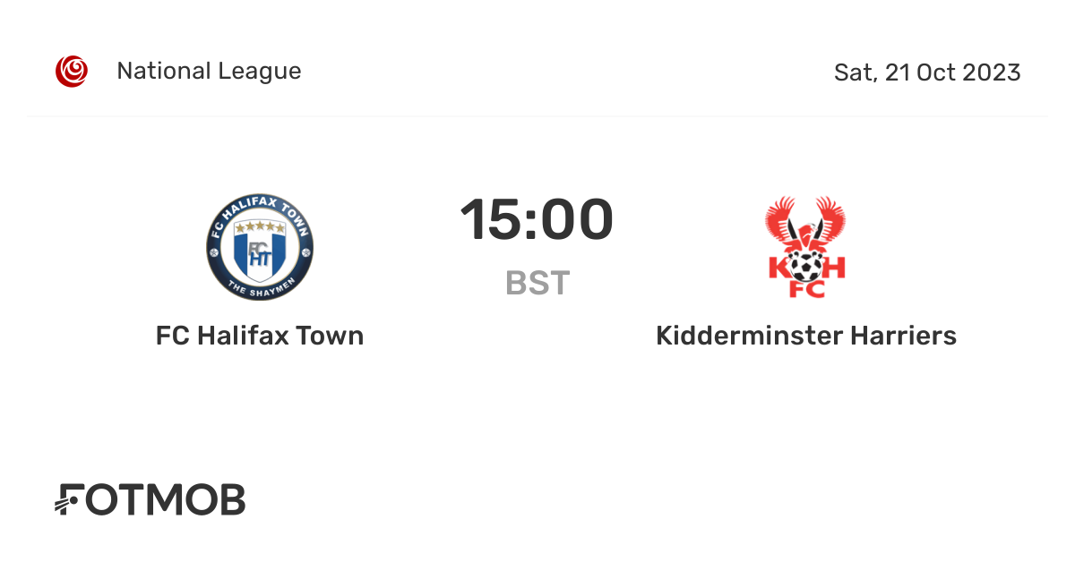 FC Halifax Town vs Kidderminster Harriers live score, predicted