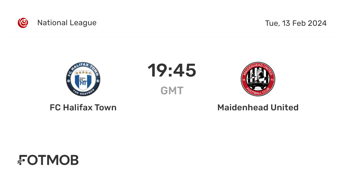 FC Halifax Town vs Maidenhead United live score, predicted lineups