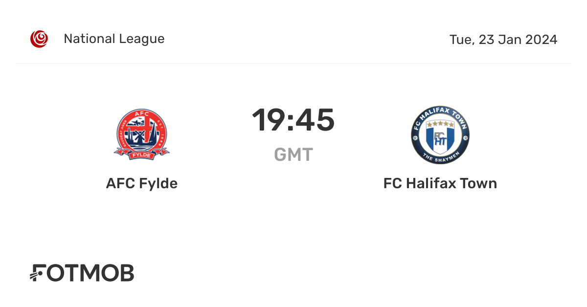 AFC Fylde vs FC Halifax Town live score, predicted lineups and H2H stats