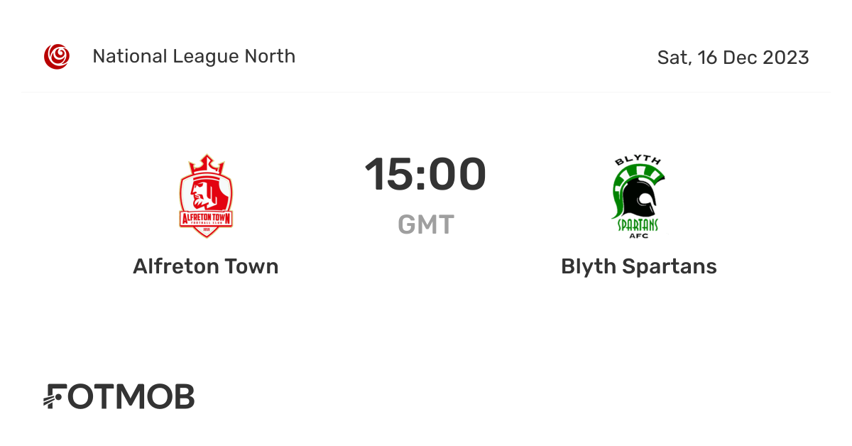 Alfreton Town vs Blyth Spartans live score, predicted lineups and H2H stats.