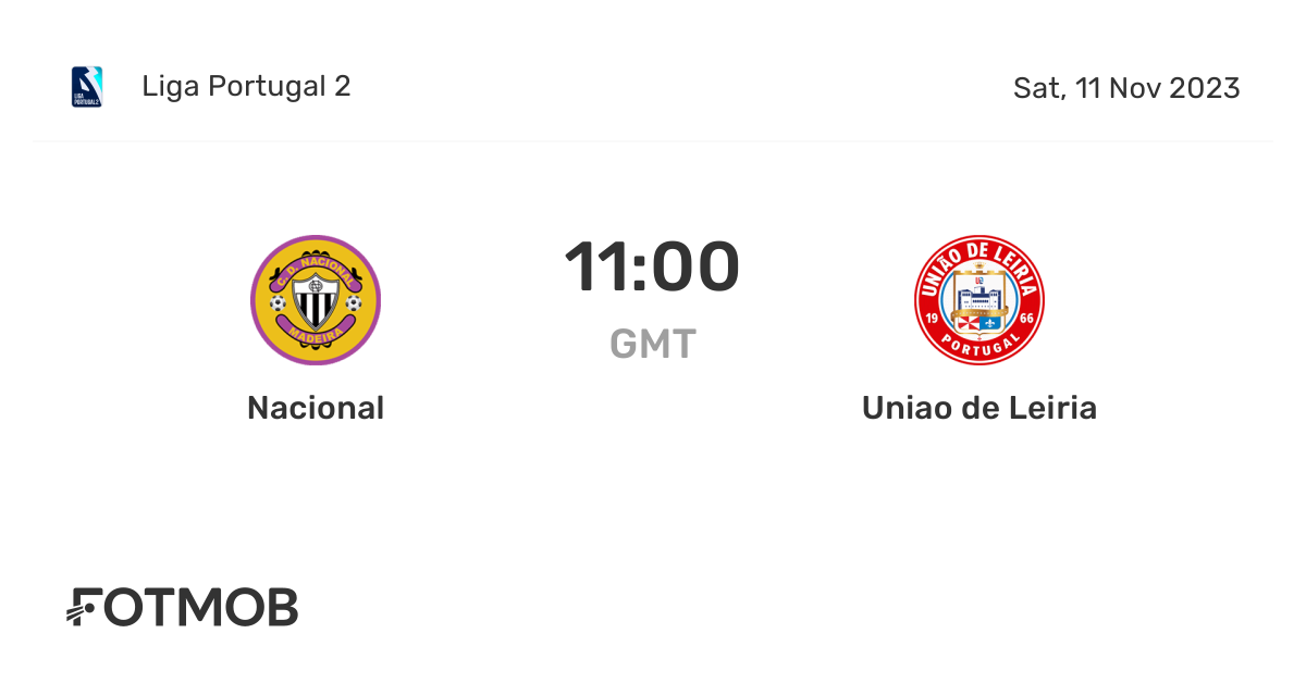 Nacional vs Uniao de Leiria live score, predicted lineups and H2H stats.