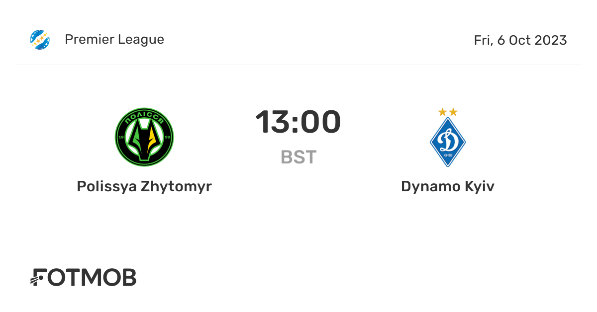 Polissya Zhytomyr vs Dynamo Kyiv - live score, predicted lineups and ...