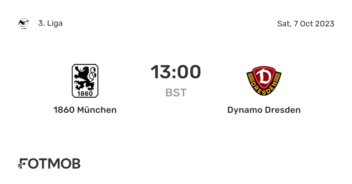 1860 München vs Dynamo Dresden live score, predicted lineups and H2H