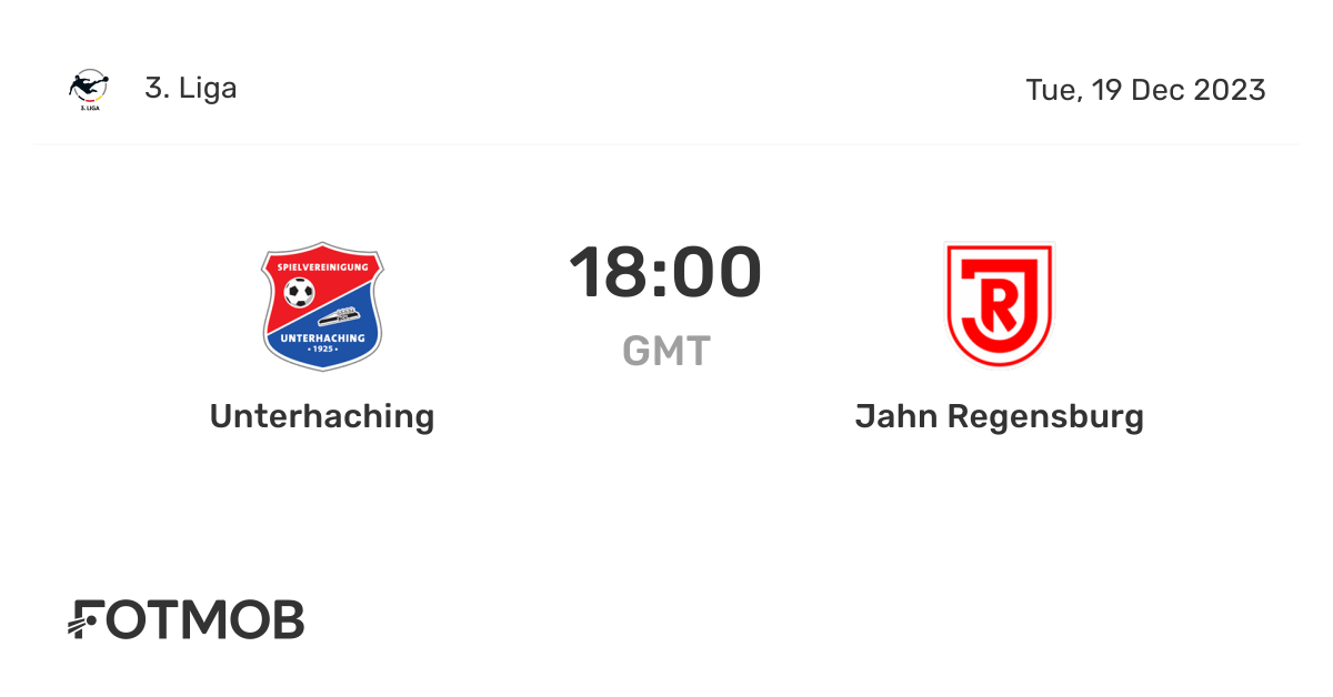 Unterhaching vs Jahn Regensburg live score, predicted lineups and H2H