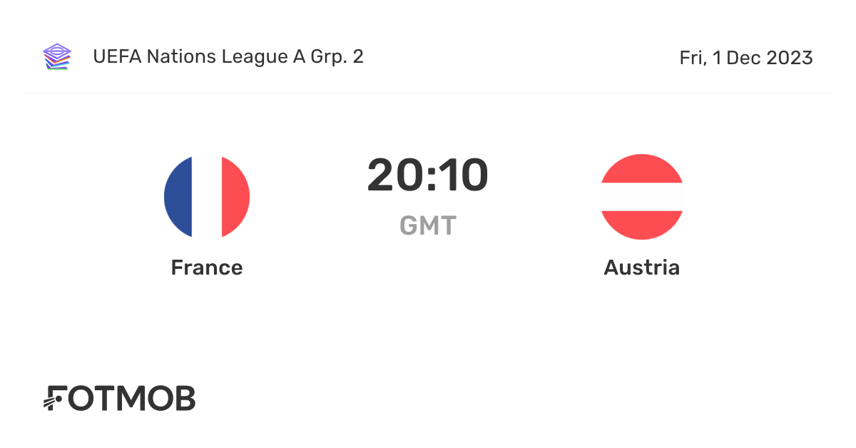 France vs Austria - live score, predicted lineups and H2H stats.