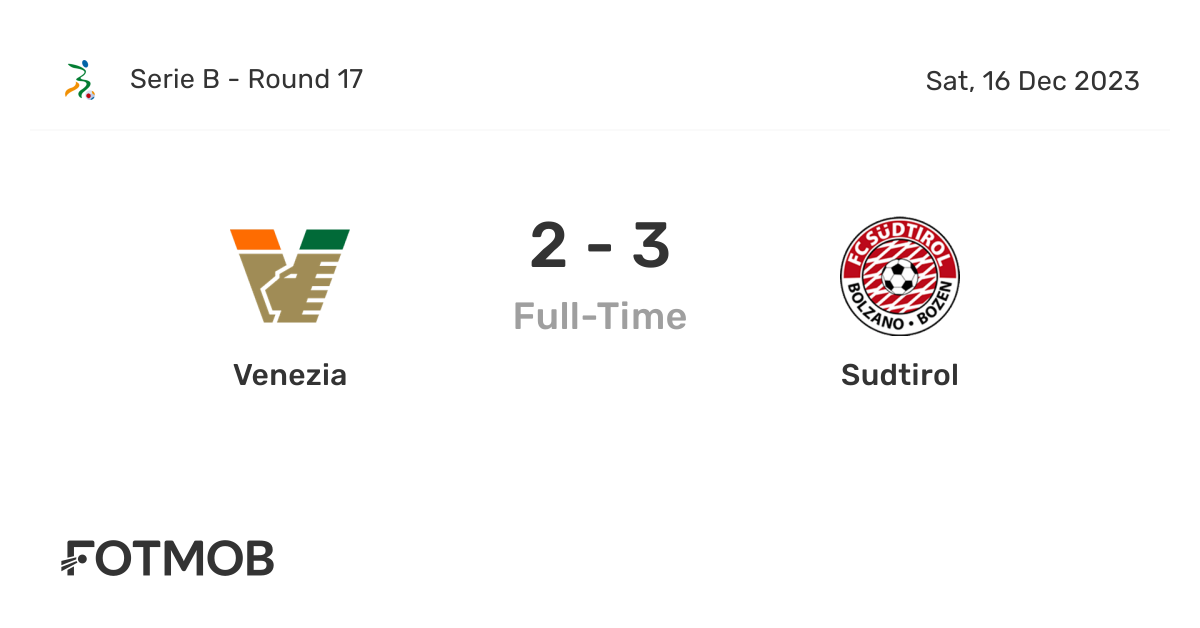 Venezia vs SudTirol 16.12.2023 at Serie B 2023/24, Football