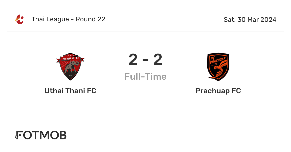Uthai Thani FC vs Prachuap FC live score, predicted lineups and H2H stats