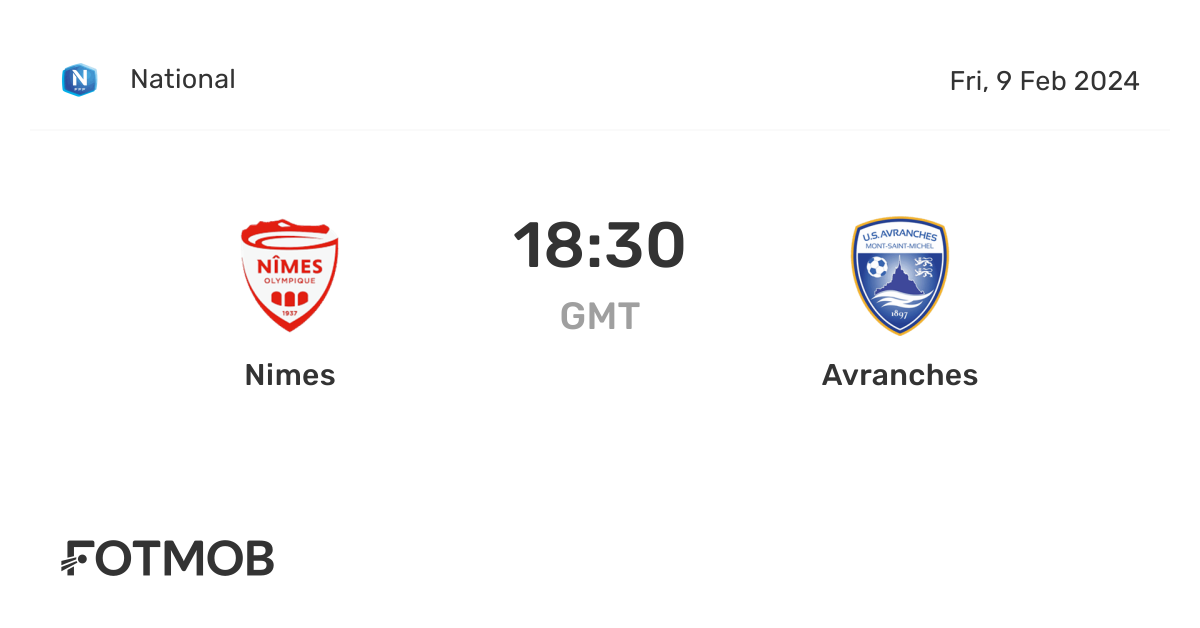 Nimes vs Avranches live score, predicted lineups and H2H stats