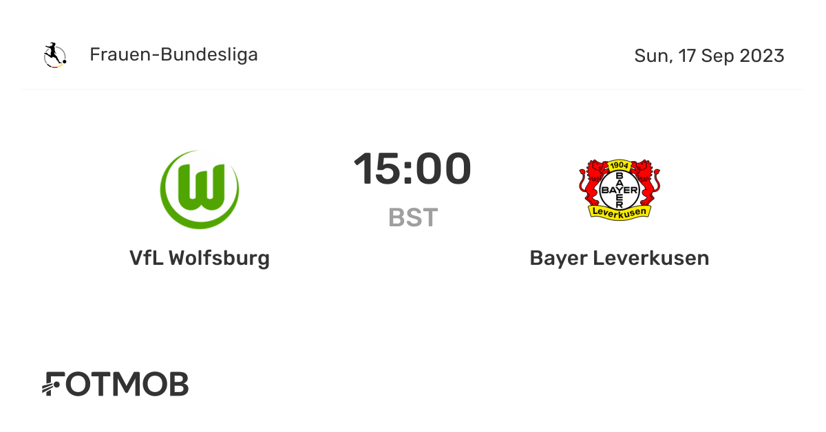 VfL Wolfsburg vs Bayer Leverkusen live score, predicted lineups and