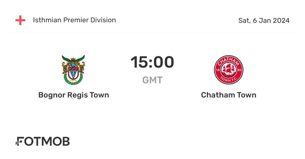 Bognor Regis Town vs Chatham Town live score, predicted lineups and