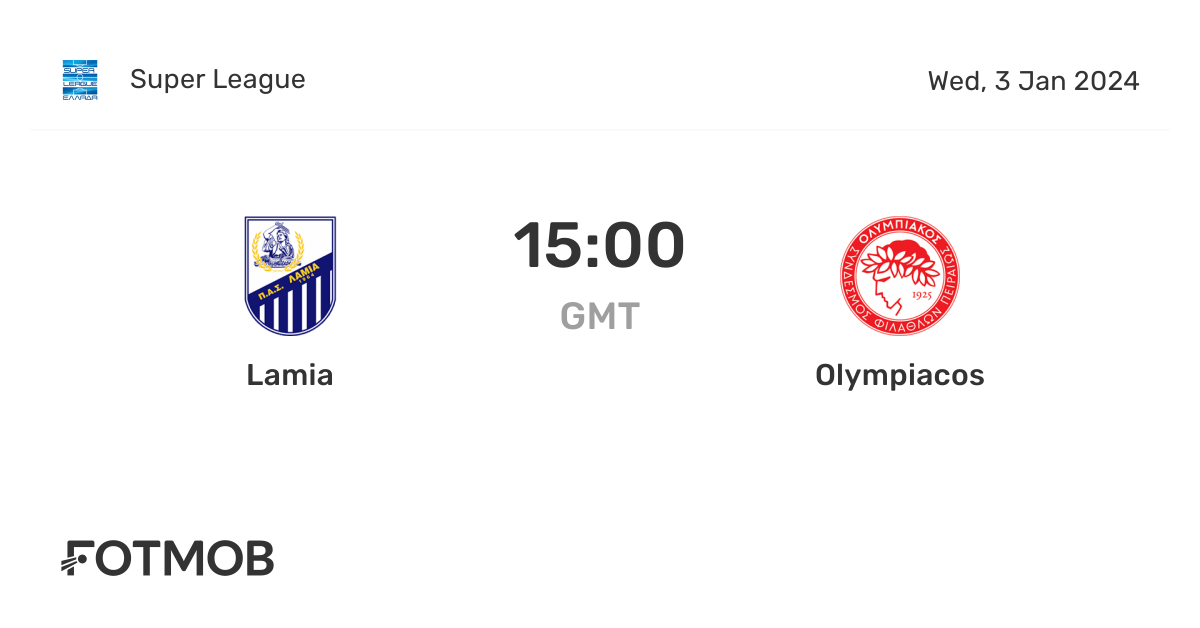 Lamia vs Olympiacos live score, predicted lineups and H2H stats