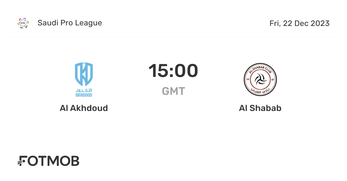 Al Akhdoud vs Al Shabab - live score, predicted lineups and H2H stats