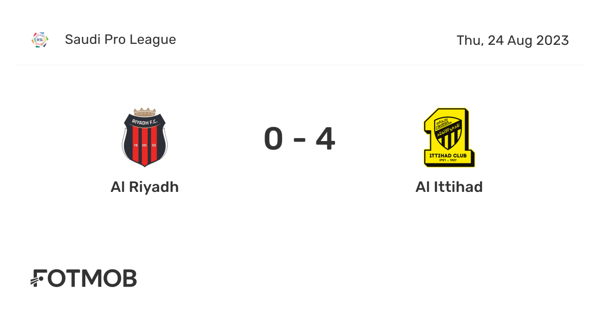 Al Riyadh vs Al Ittihad - live score, predicted lineups and H2H stats.