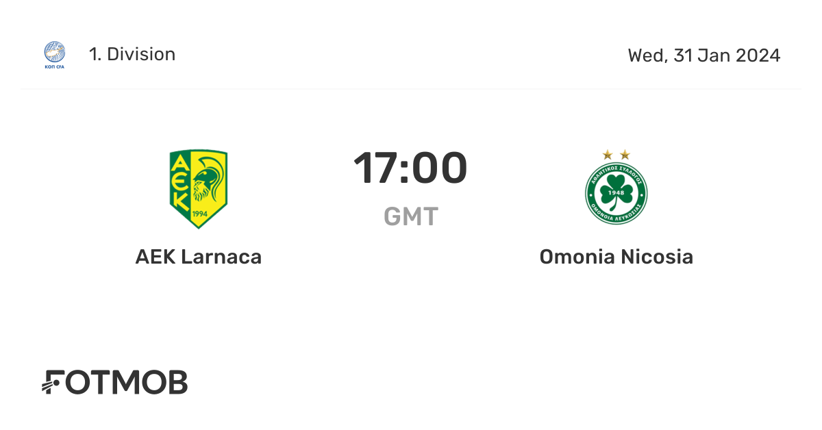 AEK Larnaca vs Omonia Nicosia - resultado ao vivo, alinhamentos ...