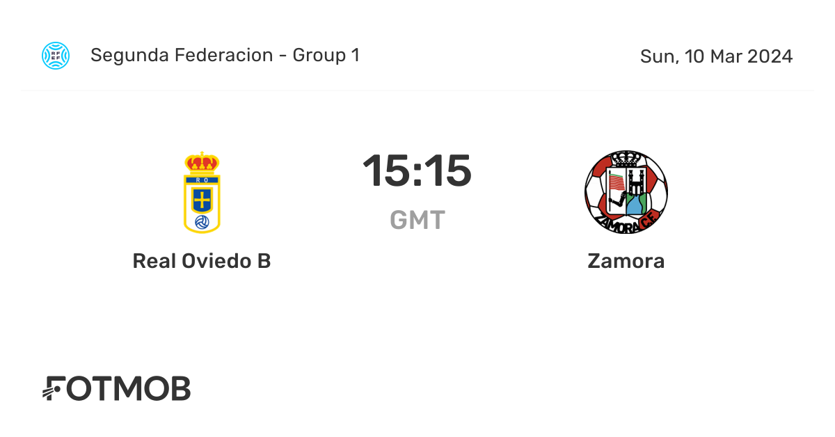Real Oviedo B vs Zamora live score, predicted lineups and H2H stats