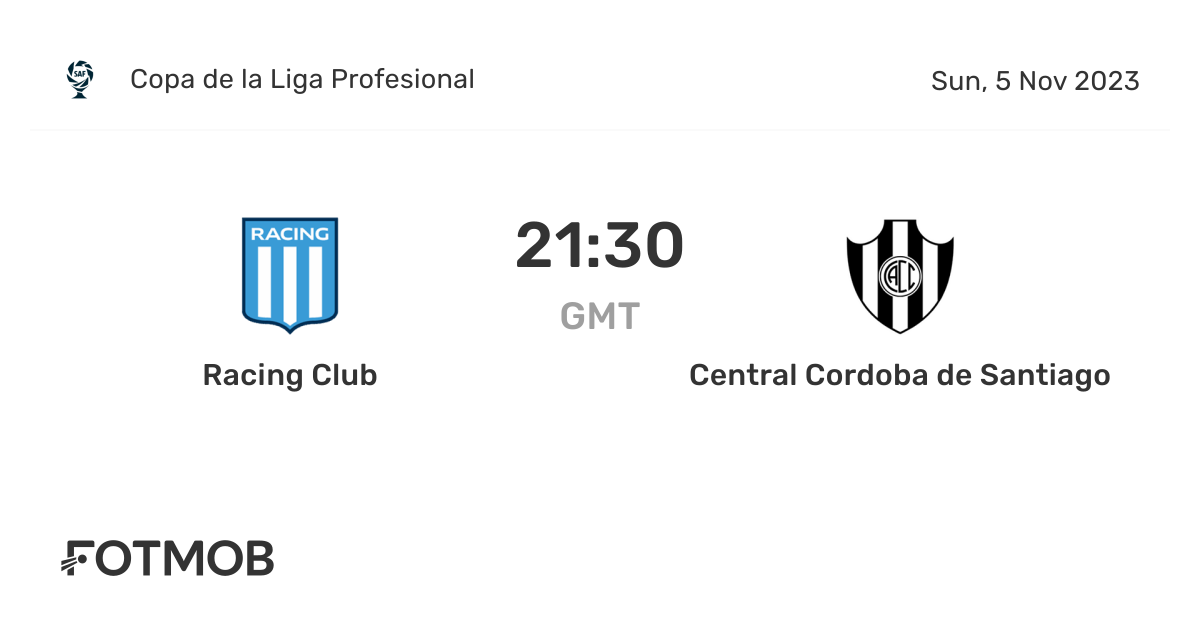Racing Club x Central Cordoba de Santiago - placar ao vivo, escalações ...