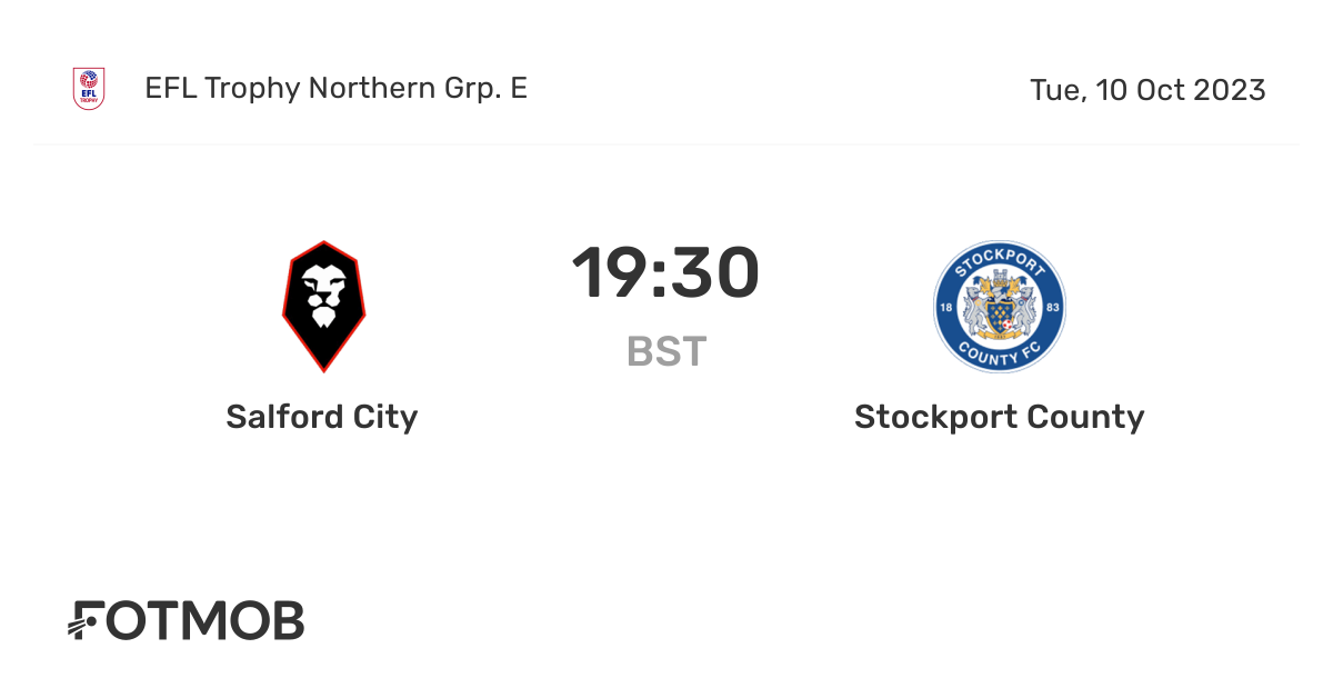 Salford City vs Stockport County live score, predicted lineups and