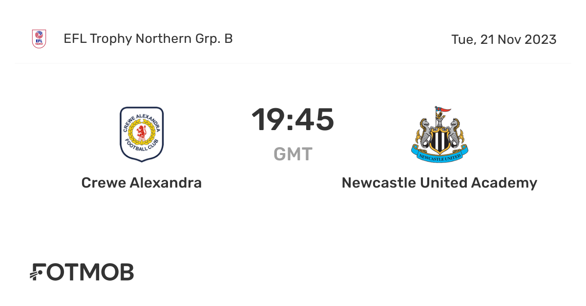Crewe Alexandra vs Newcastle United Academy live score, predicted