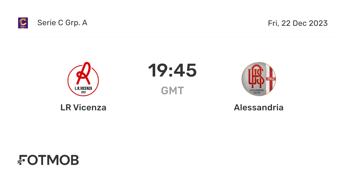 LR Vicenza vs Alessandria live score, predicted lineups and H2H stats