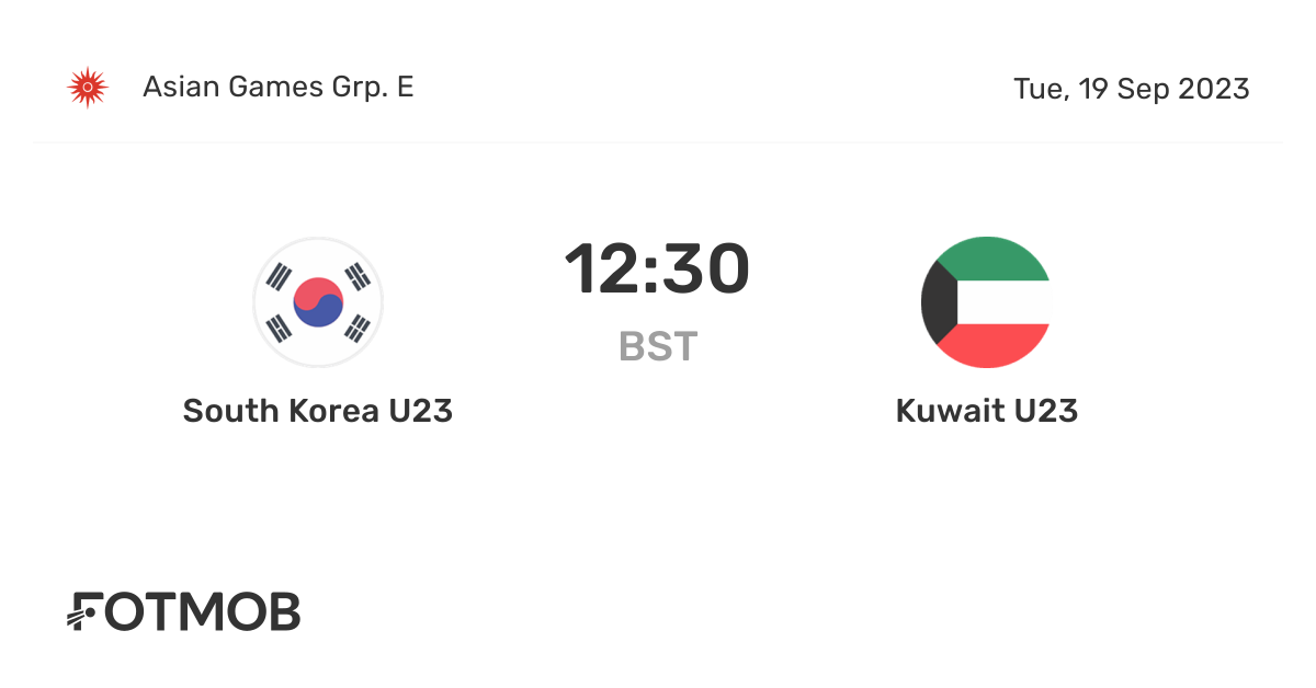 South Korea U23 vs Kuwait U23 - live score, predicted lineups and H2H