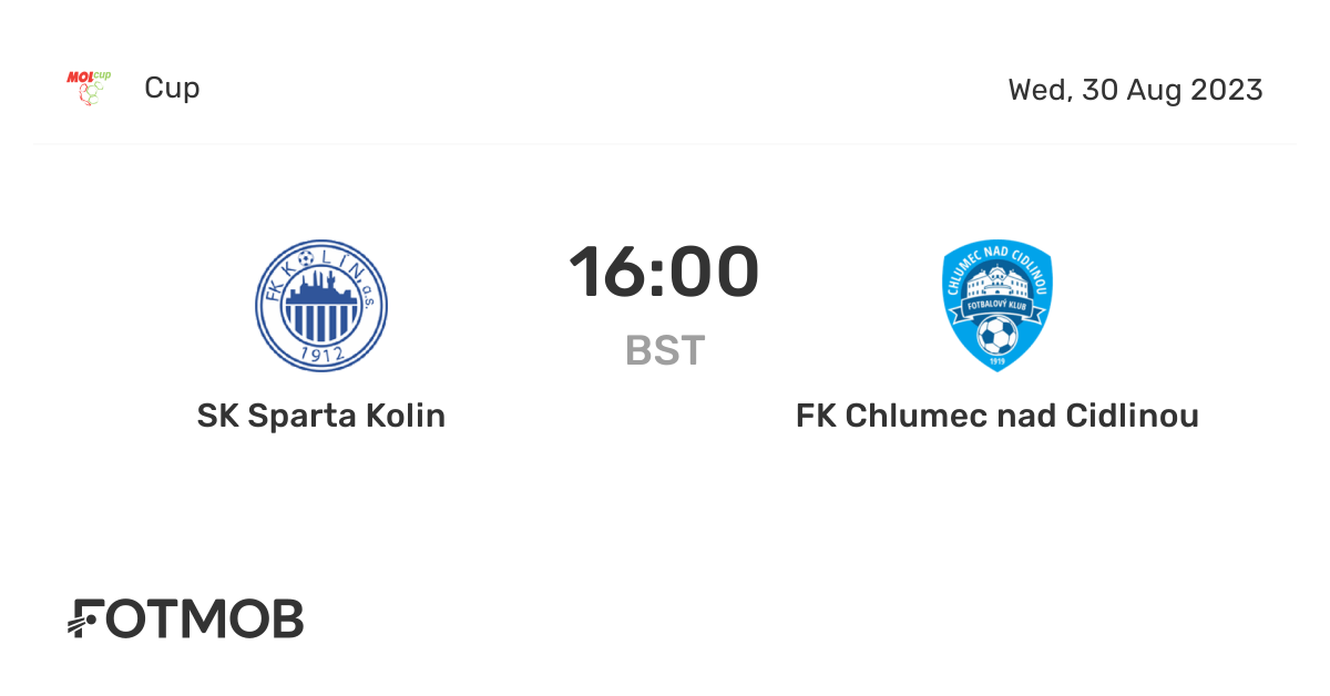 SK Sparta Kolin vs FK Chlumec nad Cidlinou live score, predicted
