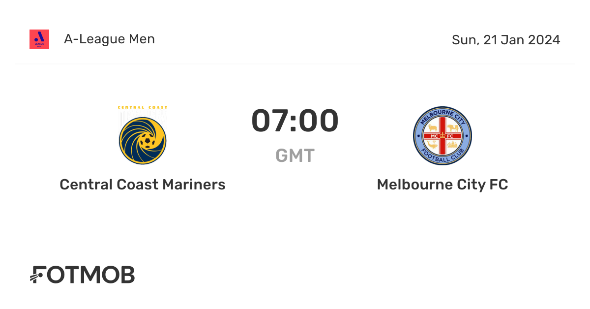 Central Coast Mariners vs Melbourne City FC live score, predicted