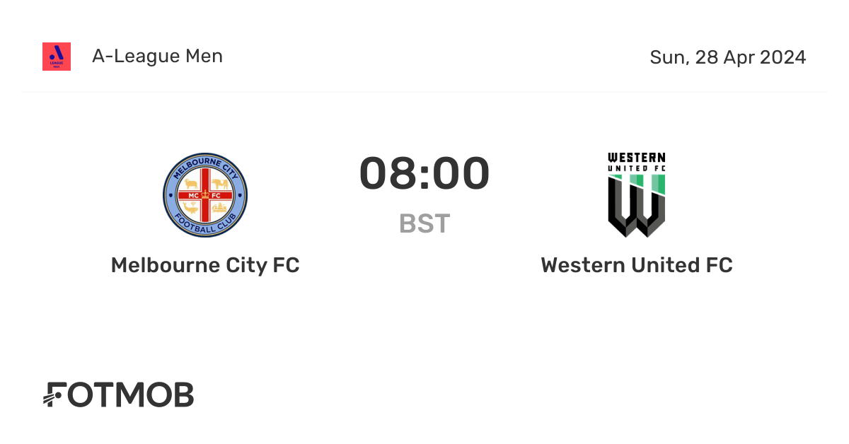 Melbourne City FC vs Western United FC live score, predicted lineups
