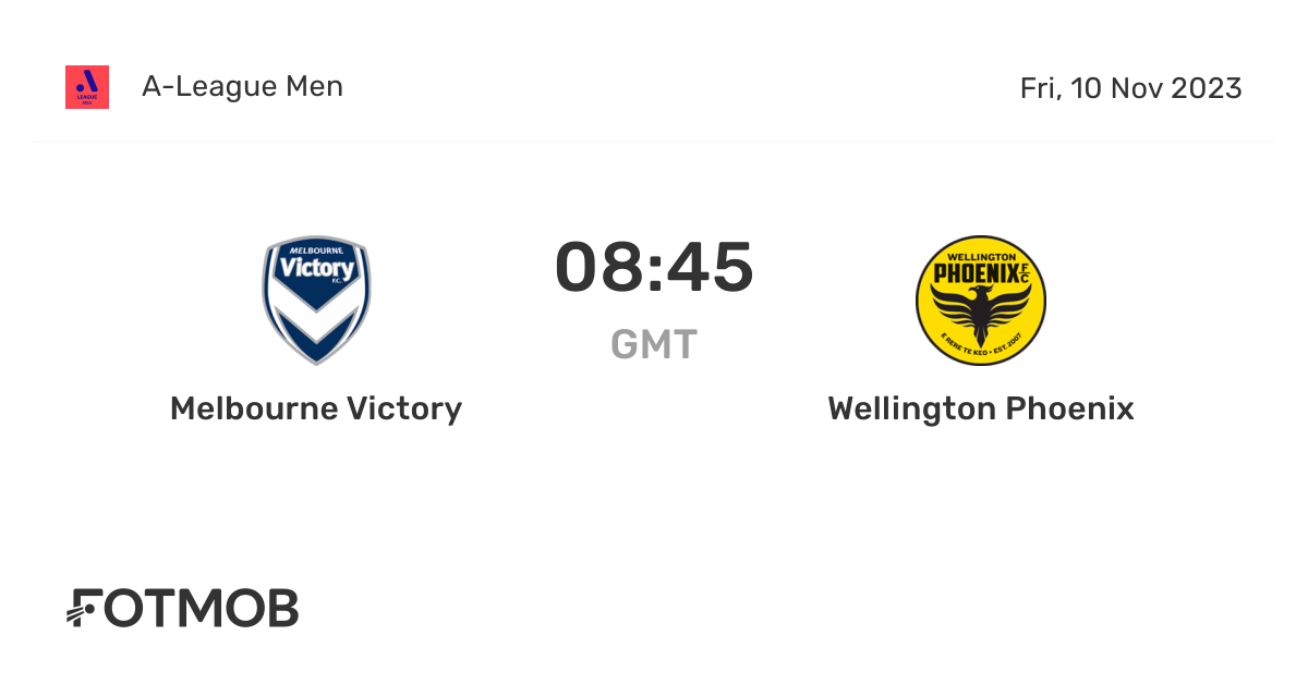 Melbourne Victory vs Wellington Phoenix live score, predicted lineups and H2H stats.
