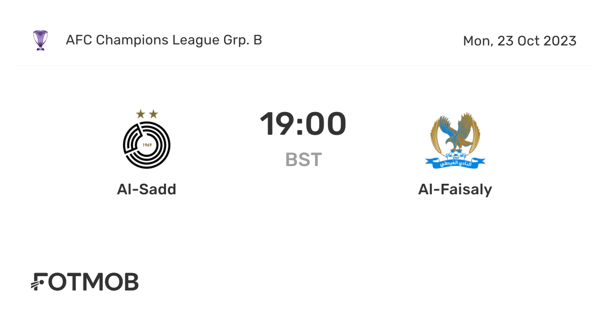 Al-Sadd vs Al-Faisaly - live score, predicted lineups and H2H stats.