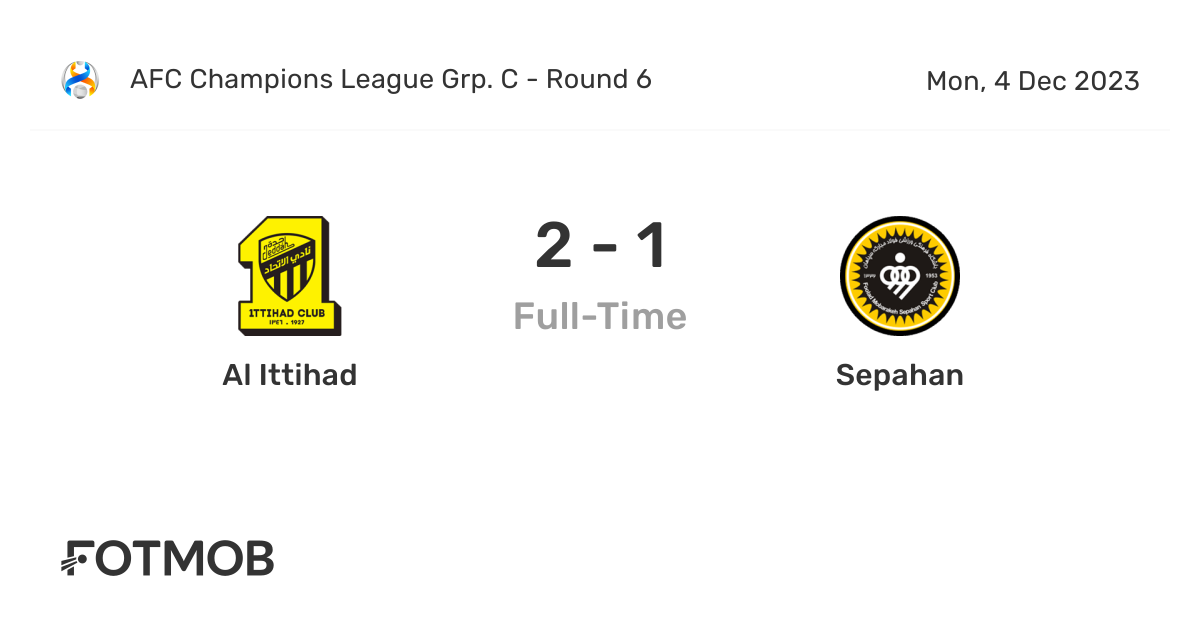 Sepahan vs Al Ittihad Prediction, Kick Off Time, Ground, Head To Head,  Lineups, Stats, and Live Streaming Details – Sportsunfold - SportsUnfold
