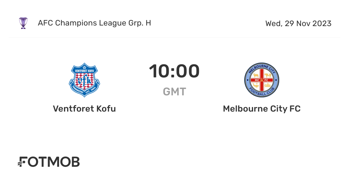 Ventforet Kofu vs Melbourne City FC live score, predicted lineups and H2H stats