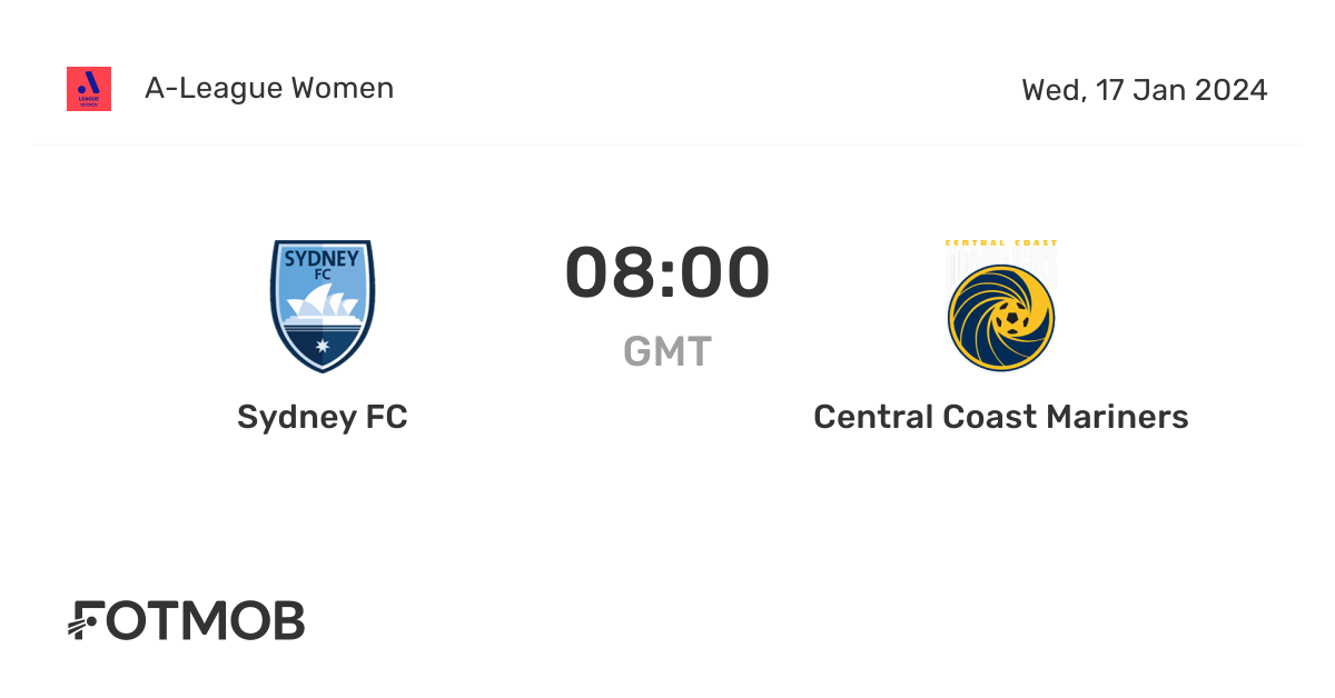 Sydney FC vs Central Coast Mariners live score, predicted lineups and H2H stats