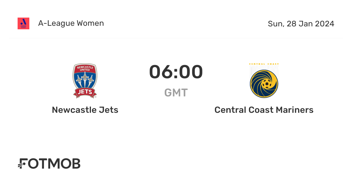 Newcastle Jets vs Central Coast Mariners live score, predicted lineups and H2H stats.
