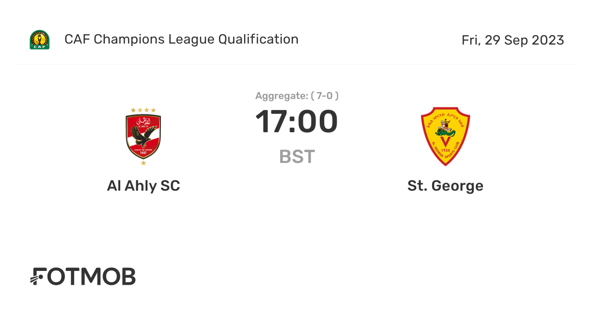Al Ahly SC vs St. live score, predicted lineups and H2H stats