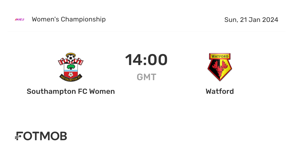 Southampton FC Women vs Watford live score, predicted lineups and H2H