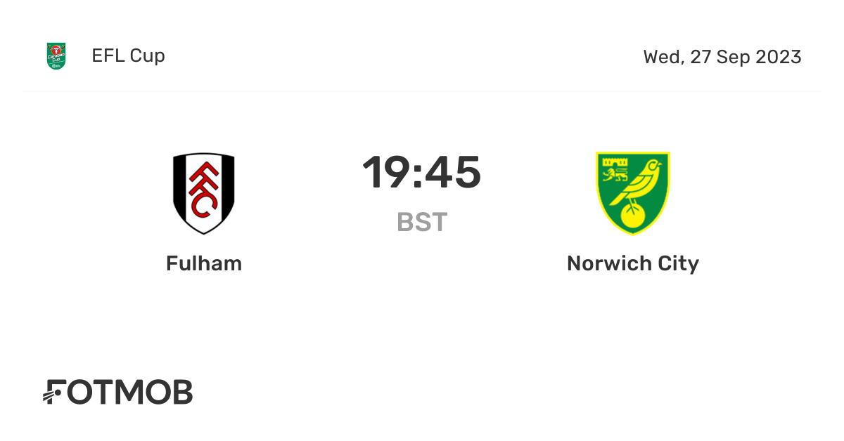 Fulham vs Norwich City live score, predicted lineups and H2H stats