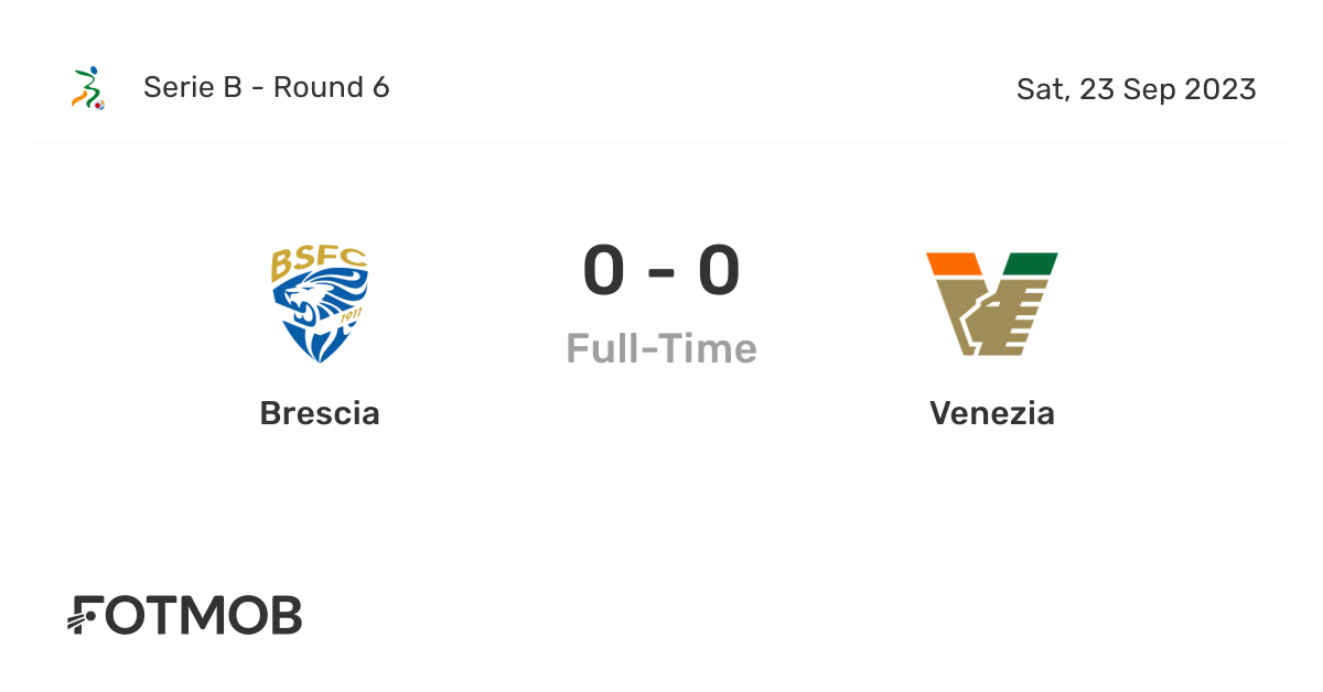Brescia vs Venezia live score, predicted lineups and H2H stats.