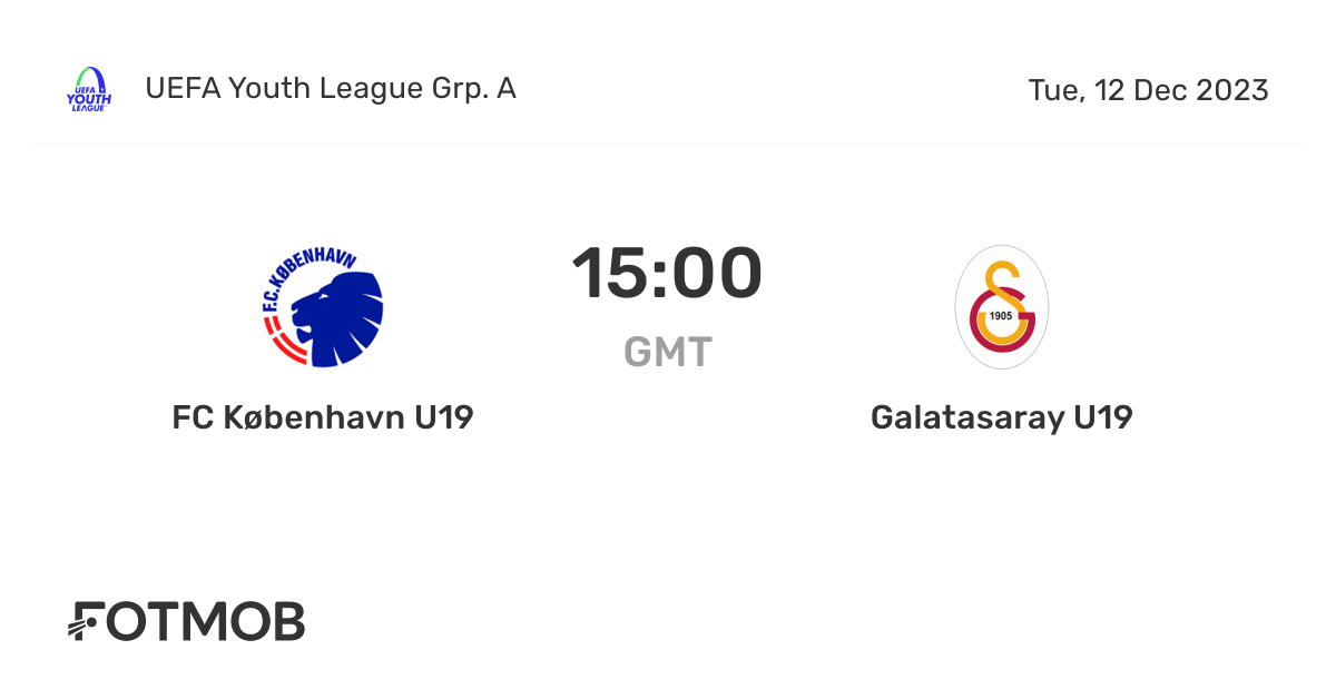 FC København U19 vs Galatasaray U19 - live score, predicted lineups and