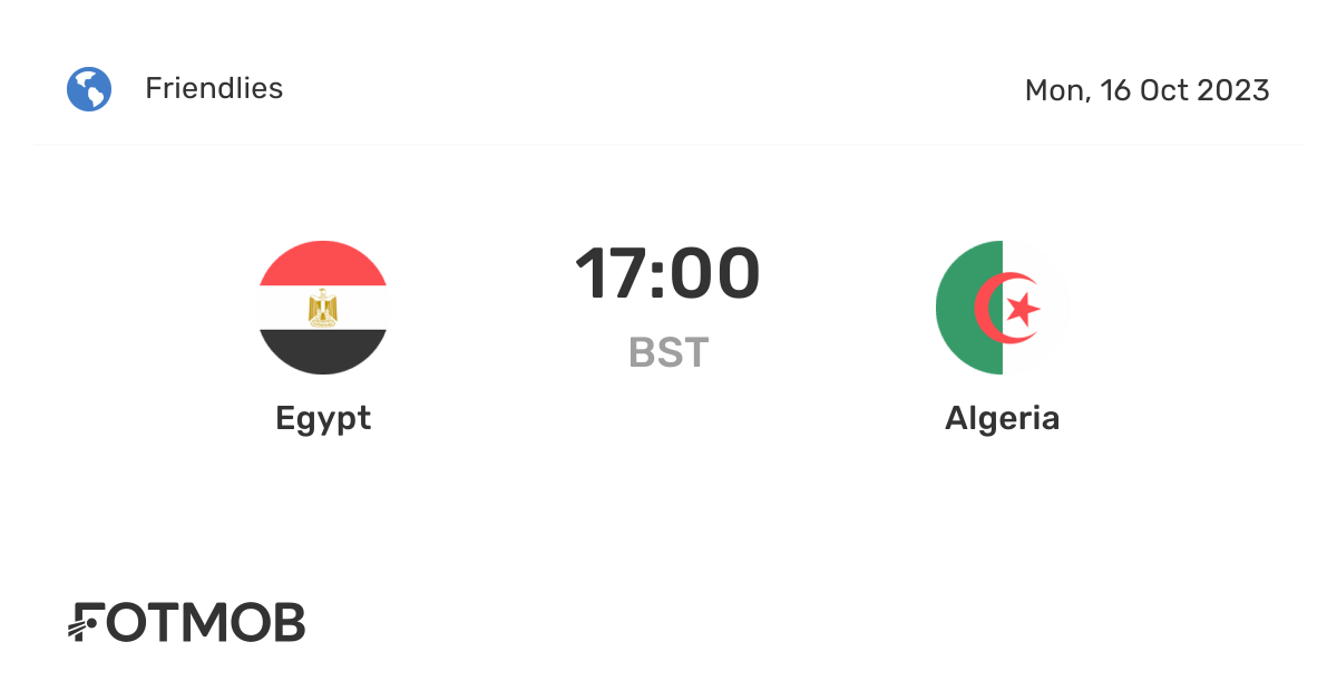 Egypt vs Algeria live score, predicted lineups and H2H stats.