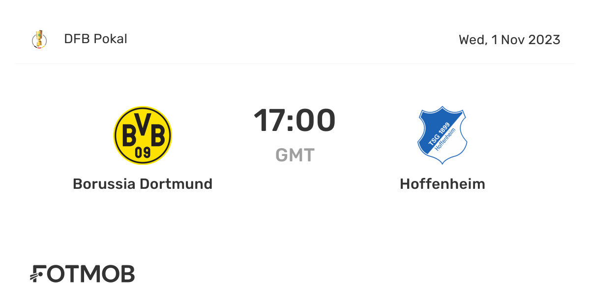 Borussia Dortmund vs TSG Hoffenheim live score, predicted lineups and