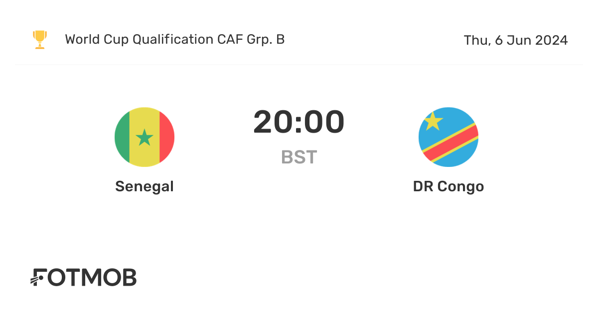 Senegal vs DR Congo live score, predicted lineups and H2H stats