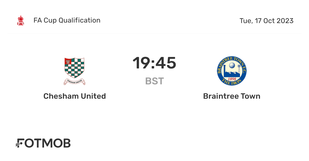 Chesham United vs Braintree Town live score, predicted lineups and