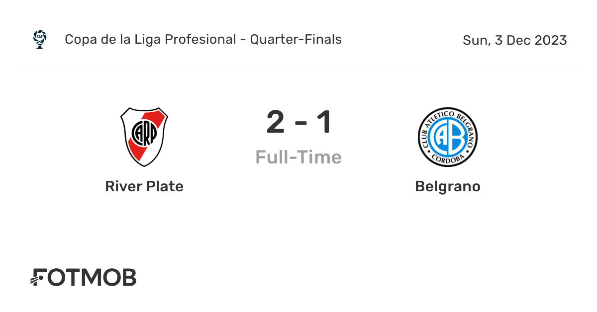 Belgrano vs River Plate H2H stats - SoccerPunter