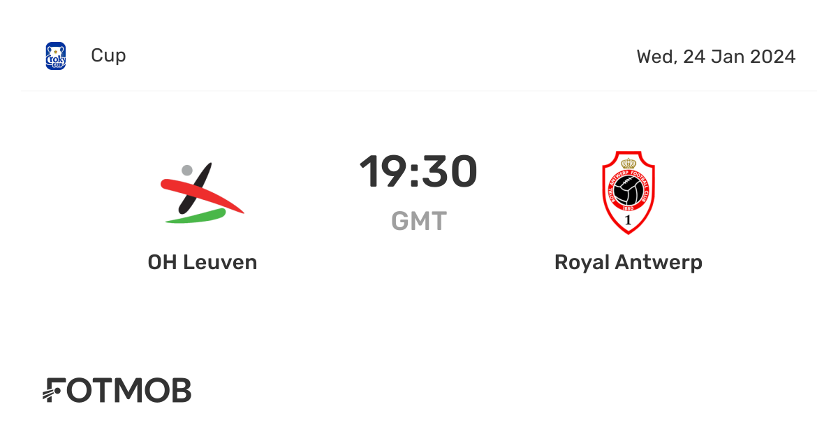 OH Leuven vs Royal Antwerp live score, predicted lineups and H2H stats