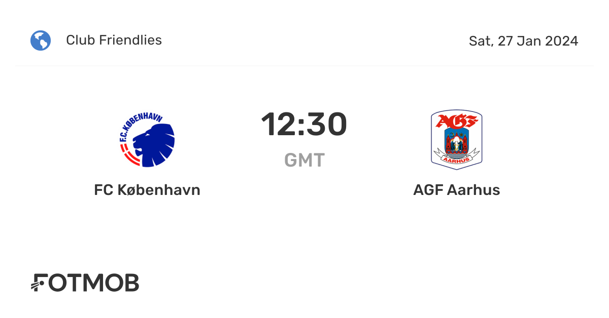 FC København vs AGF Aarhus - live score, predicted lineups and H2H stats