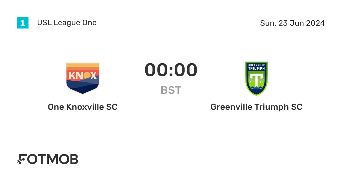 One Knoxville SC vs Greenville Triumph SC - live score, predicted