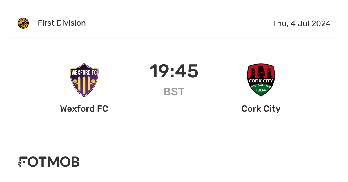 Wexford FC vs Cork City live score, predicted lineups and H2H stats