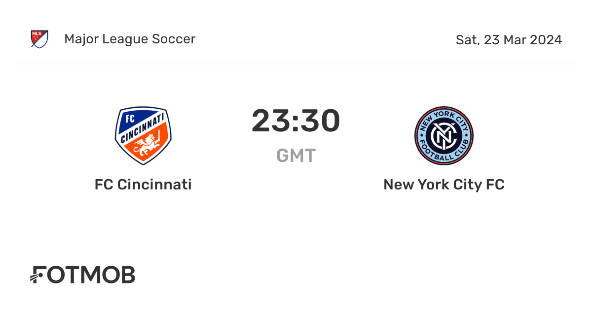 FC Cincinnati vs New York City FC live score, predicted lineups and